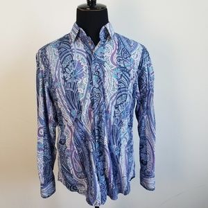 Robert Graham Purple and Blue Paisley Shirt